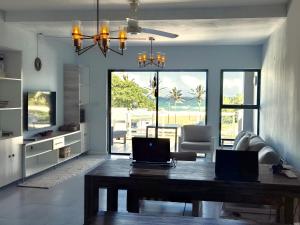 Dining and workspace area